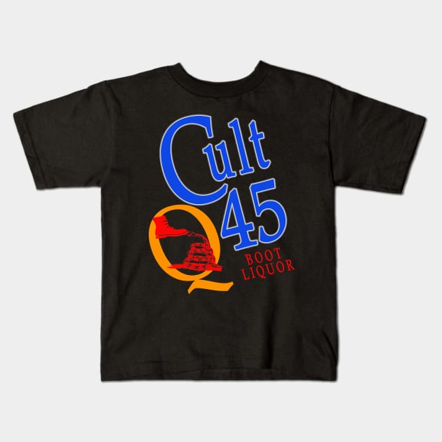 Cult 45: Boot Liquor Kids T-Shirt by Doctor Seitan Designs